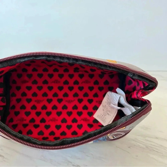 Nikky By Nicole Lee Cosmetic Pouch Bag Pop Generation Gray/Burgundy - Picture 4 of 8